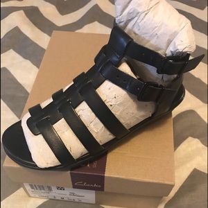 New clarks black gladiators sandals